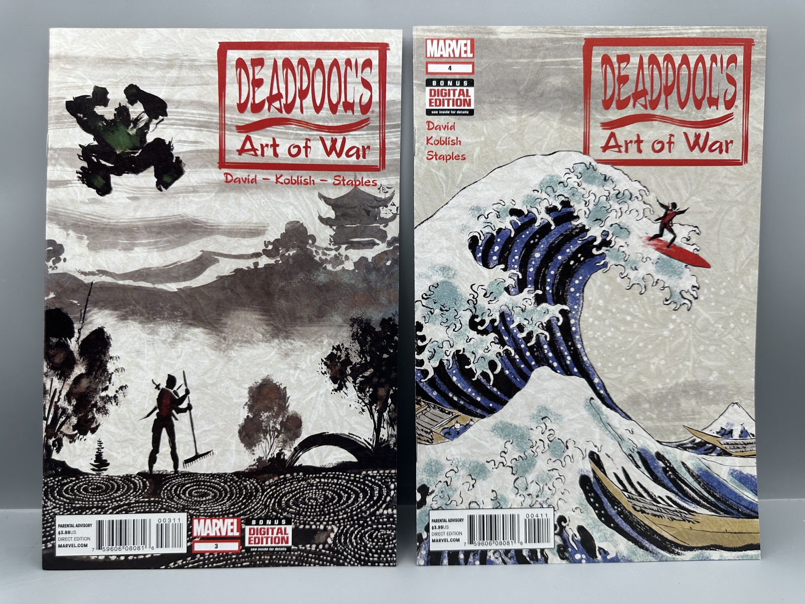 Marvel Comics Deadpool's Art of War #1-4 (2014-2015) - Complete Limited Series - Scott Koblish sumi-e style covers