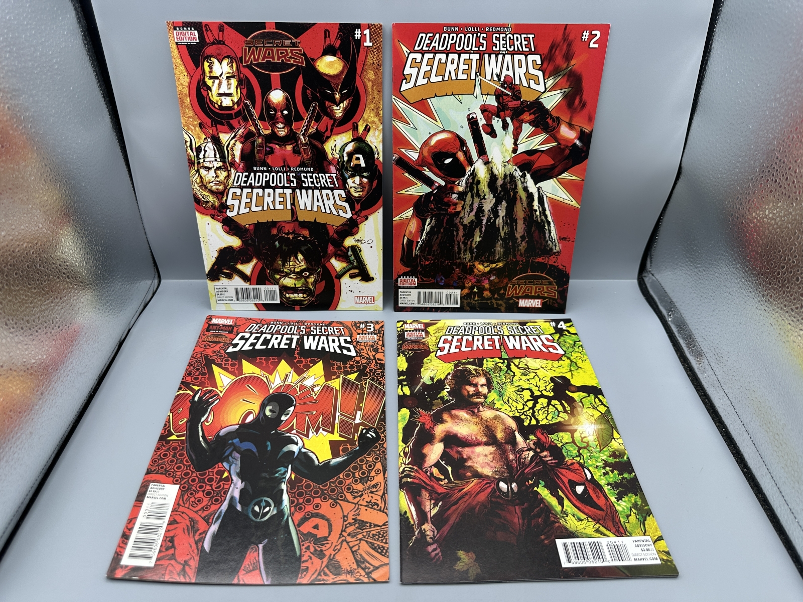 Marvel Comics Deadpool's Secret Secret Wars #1, 2, 3 & 4 (2015) - Complete 4-issue limited series - Homage covers by Tony Harris