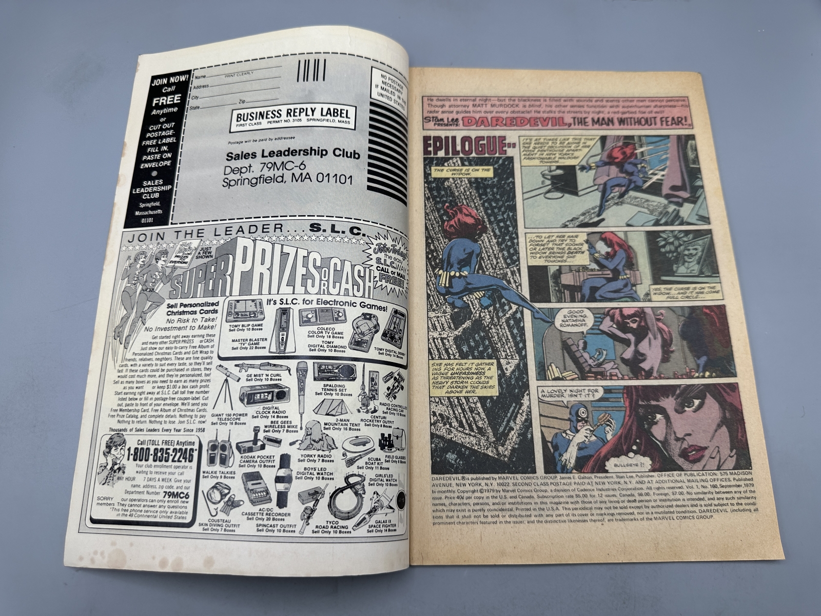1979 Marvel Comics Daredevil #160 - Bullseye and Black Widow appearance - Frank Miller and Klaus Janson art