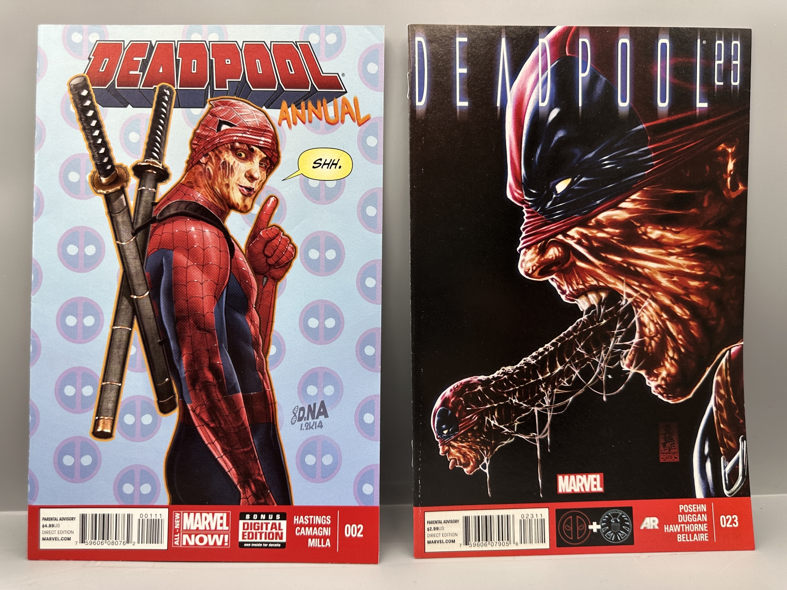 Marvel Comics Deadpool Bi-Annual #1, Annual #2, #23, #26 & #28 (2014) - Marvel Now! era - Phil Noto and Mark Brooks cover art