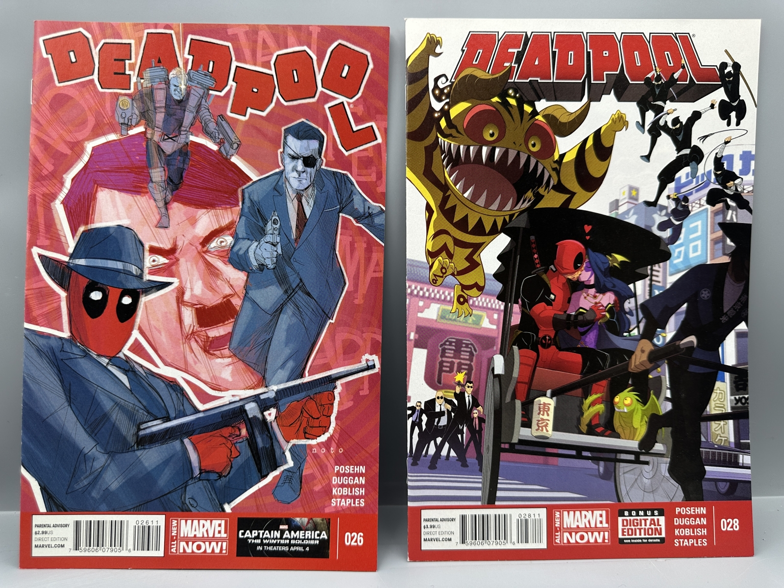 Marvel Comics Deadpool Bi-Annual #1, Annual #2, #23, #26 & #28 (2014) - Marvel Now! era - Phil Noto and Mark Brooks cover art