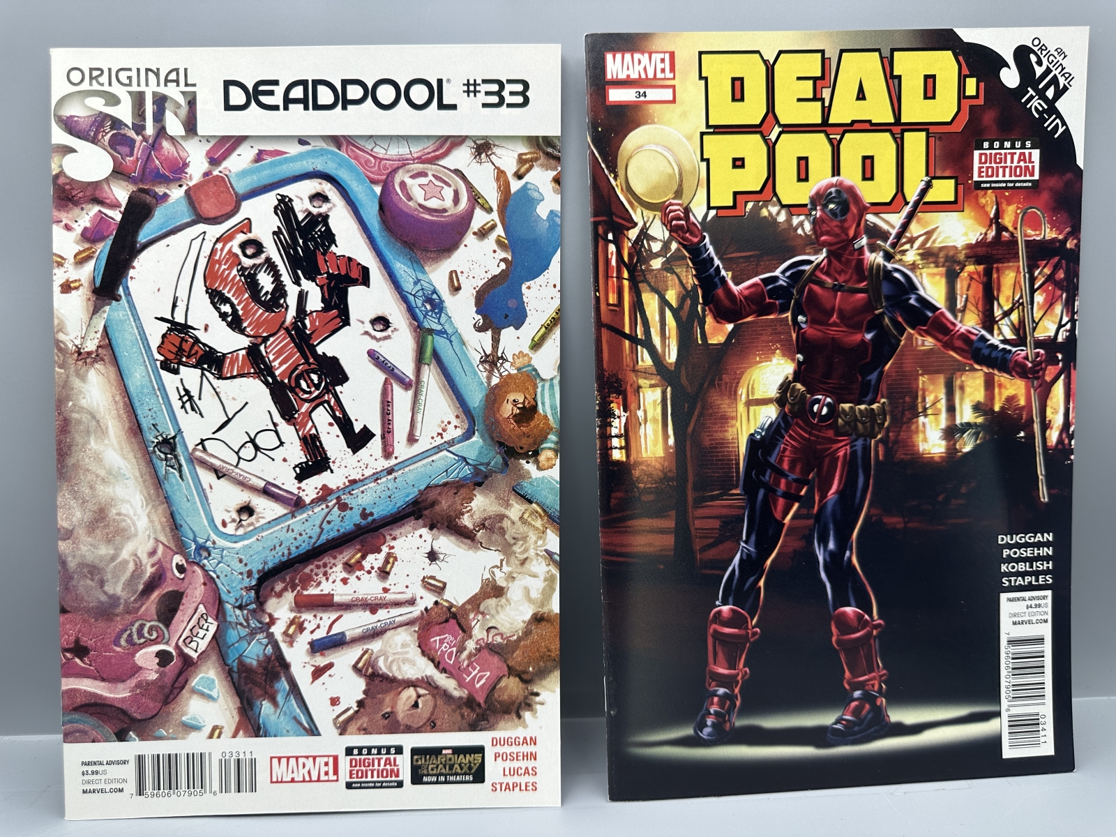 Marvel Comics Deadpool #30, 31, 32, 33 & 34 (2014) - Complete Original Sin tie-in story arc - Mark Brooks covers