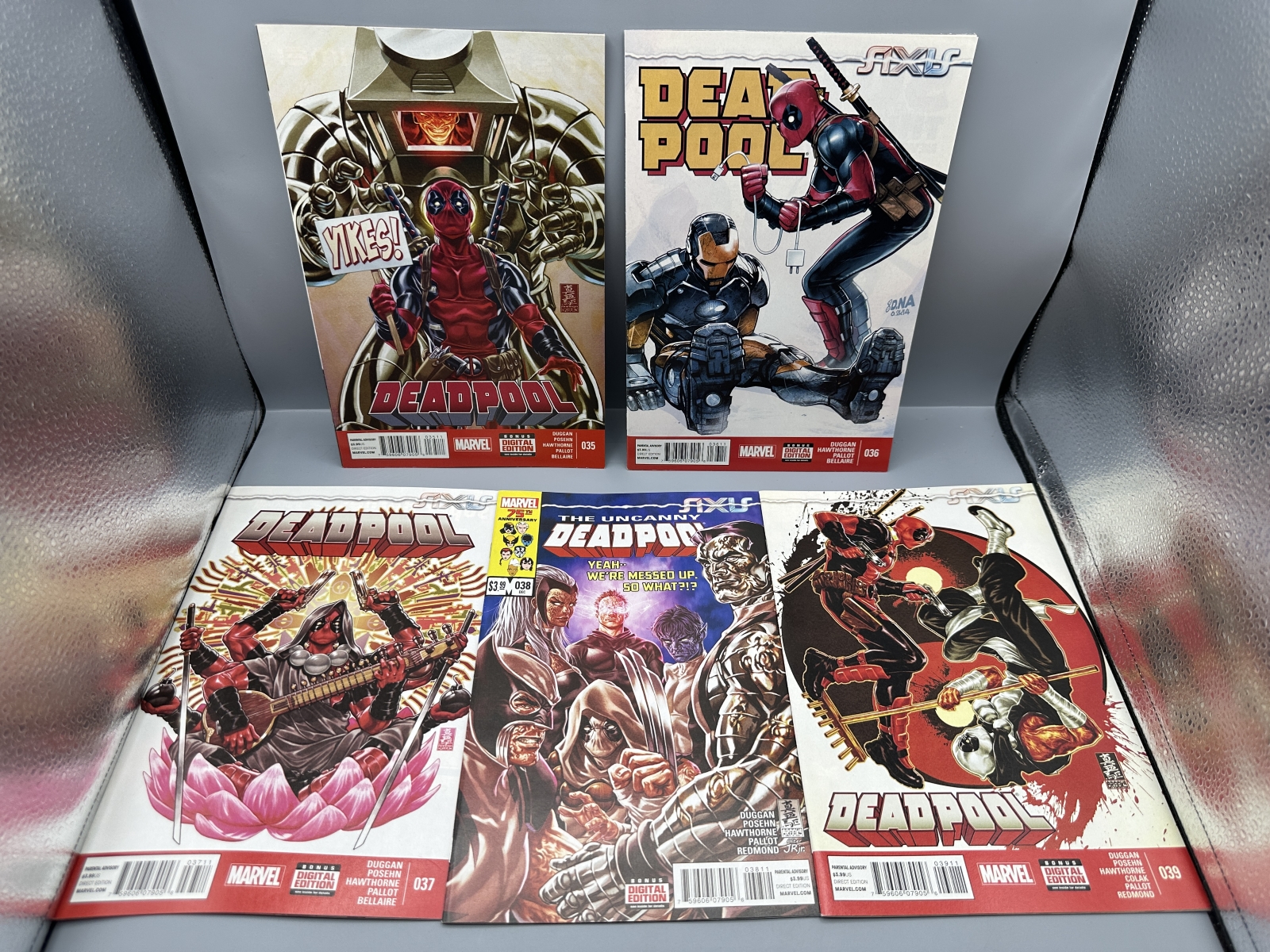 Marvel Comics Deadpool #35, 36, 37, 38 & 39 (2014-2015) - AXIS crossover tie-ins - Zenpool appearance - Mark Brooks and David Nakayama cover