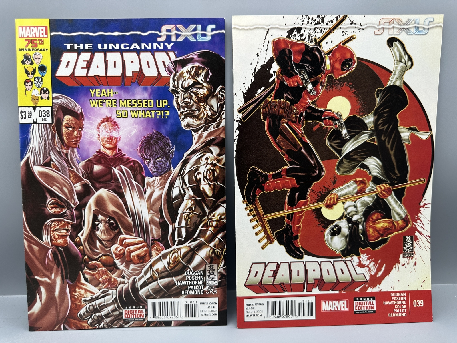 Marvel Comics Deadpool #35, 36, 37, 38 & 39 (2014-2015) - AXIS crossover tie-ins - Zenpool appearance - Mark Brooks and David Nakayama cover