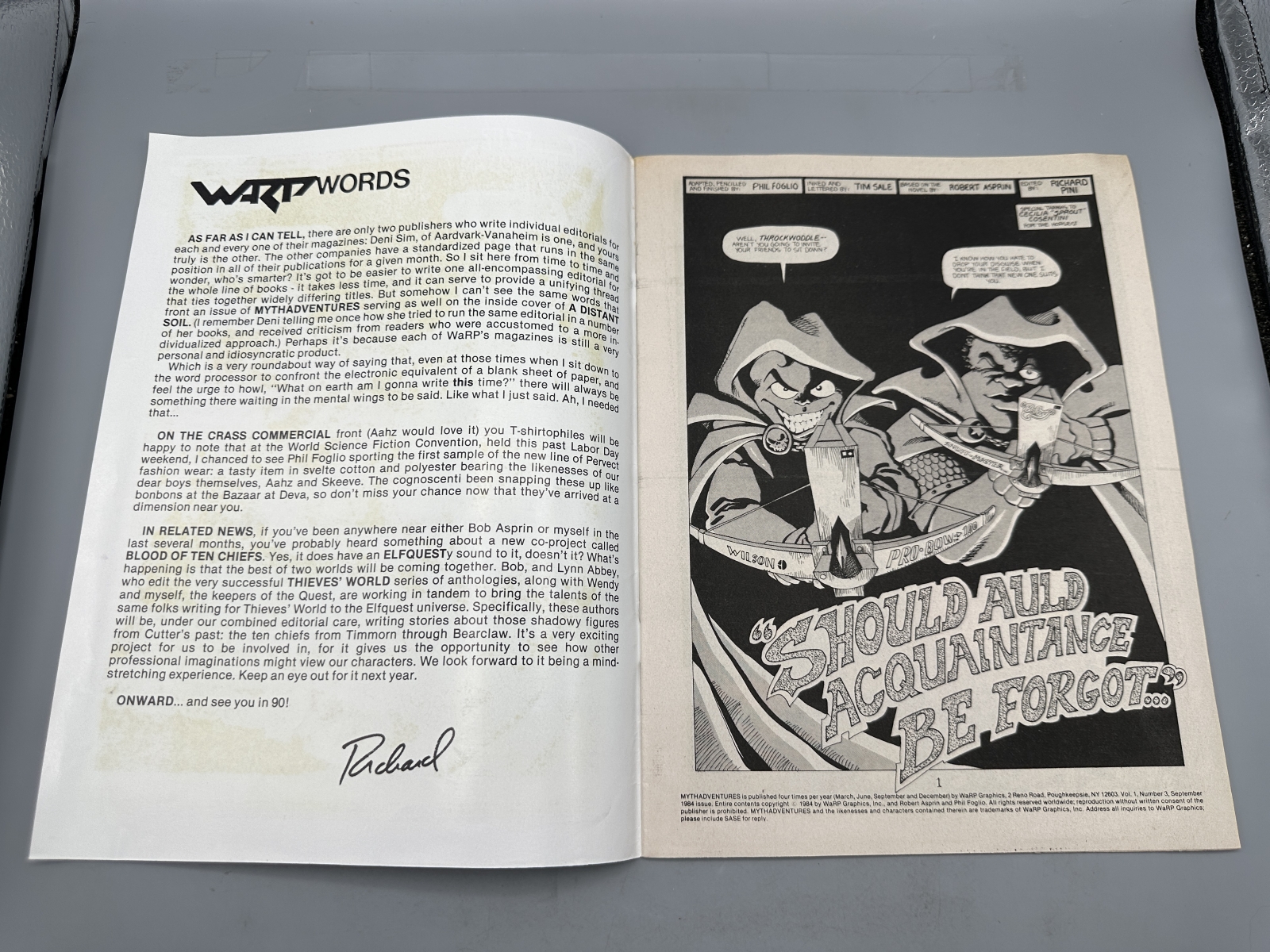 1984 WaRP Graphics and Airship Entertainment Myth Adventures! #3 & 2007 Collected Edition - Phil Foglio and Tim Sale art
