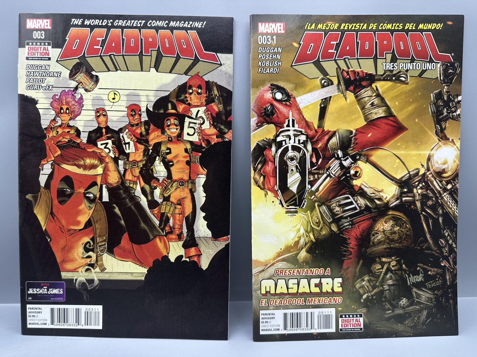 Marvel Comics Deadpool #1, 3, & 3.1 (2016) - 1st appearance of Masacre