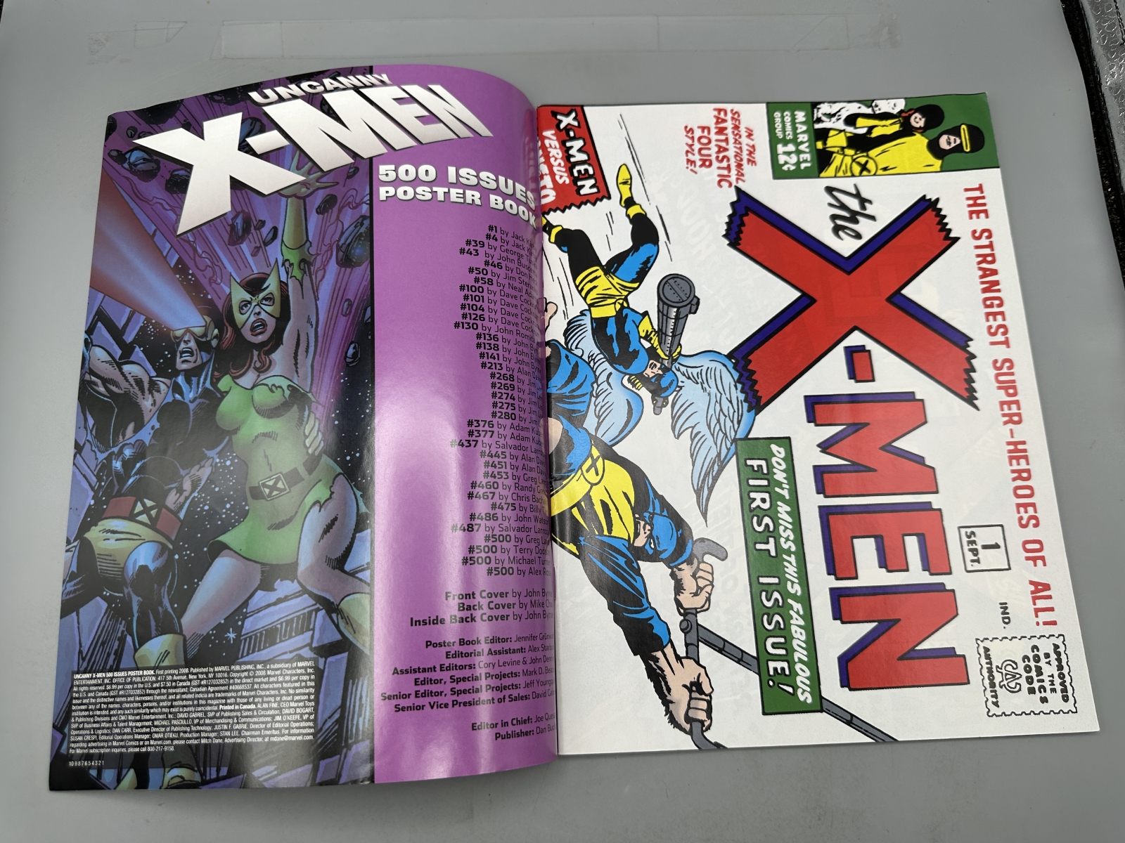 2008 Marvel Comics Uncanny X-Men Poster Book & 2008 Iron Man Poster Book - featuring John Byrne and Adi Granov art