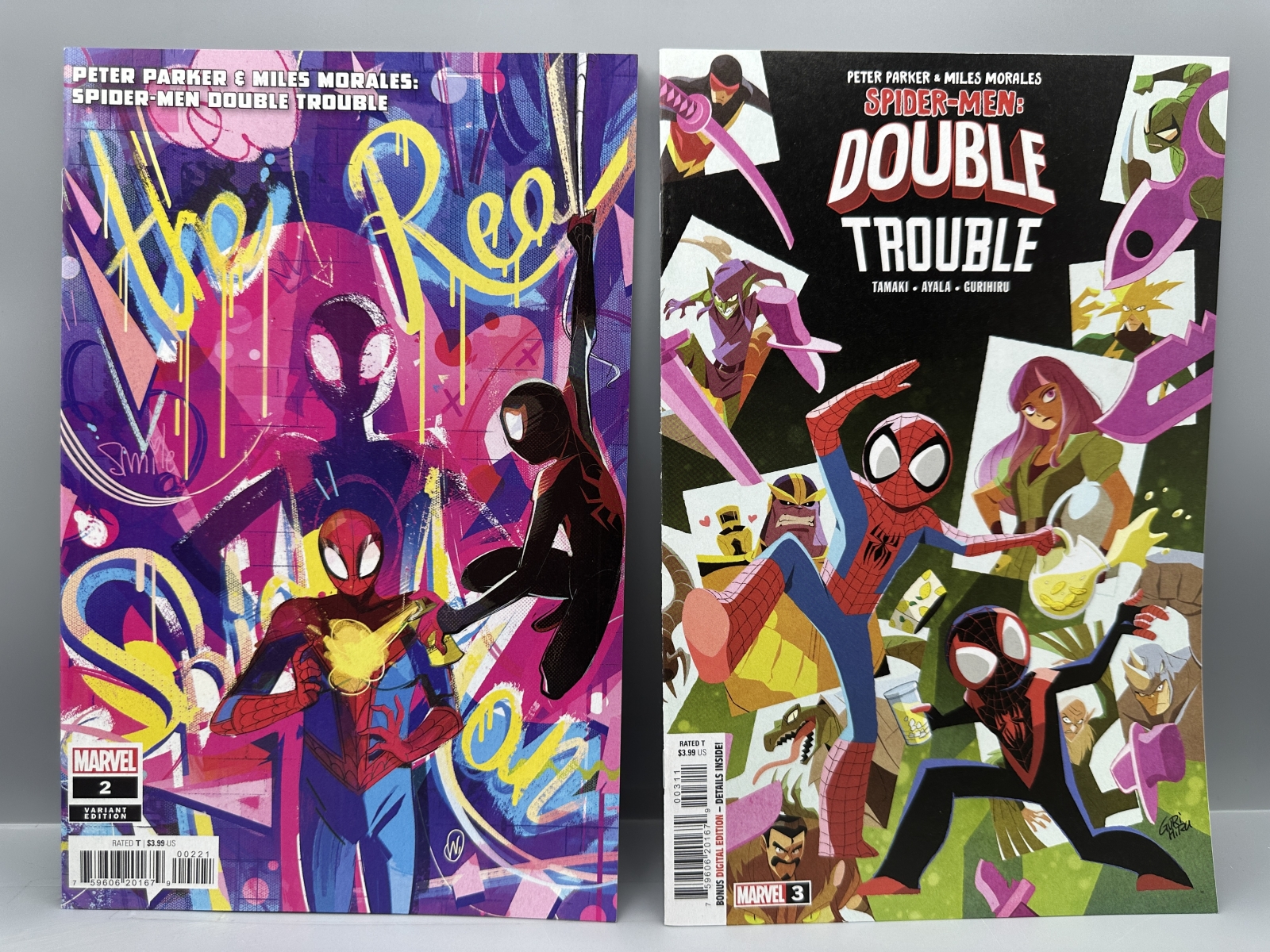 Marvel Comics Peter Parker & Miles Morales: Spider-Men Double Trouble #1, #2 (x2) & #3 (2023)