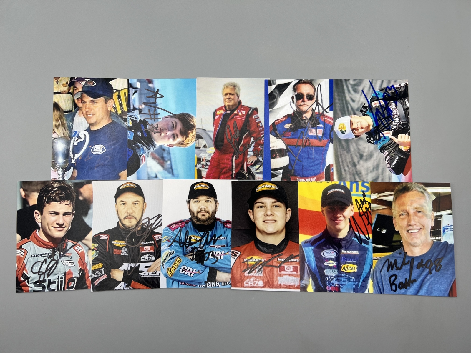(11) Assorted Racing In Person Autographed Photos - No COAs
