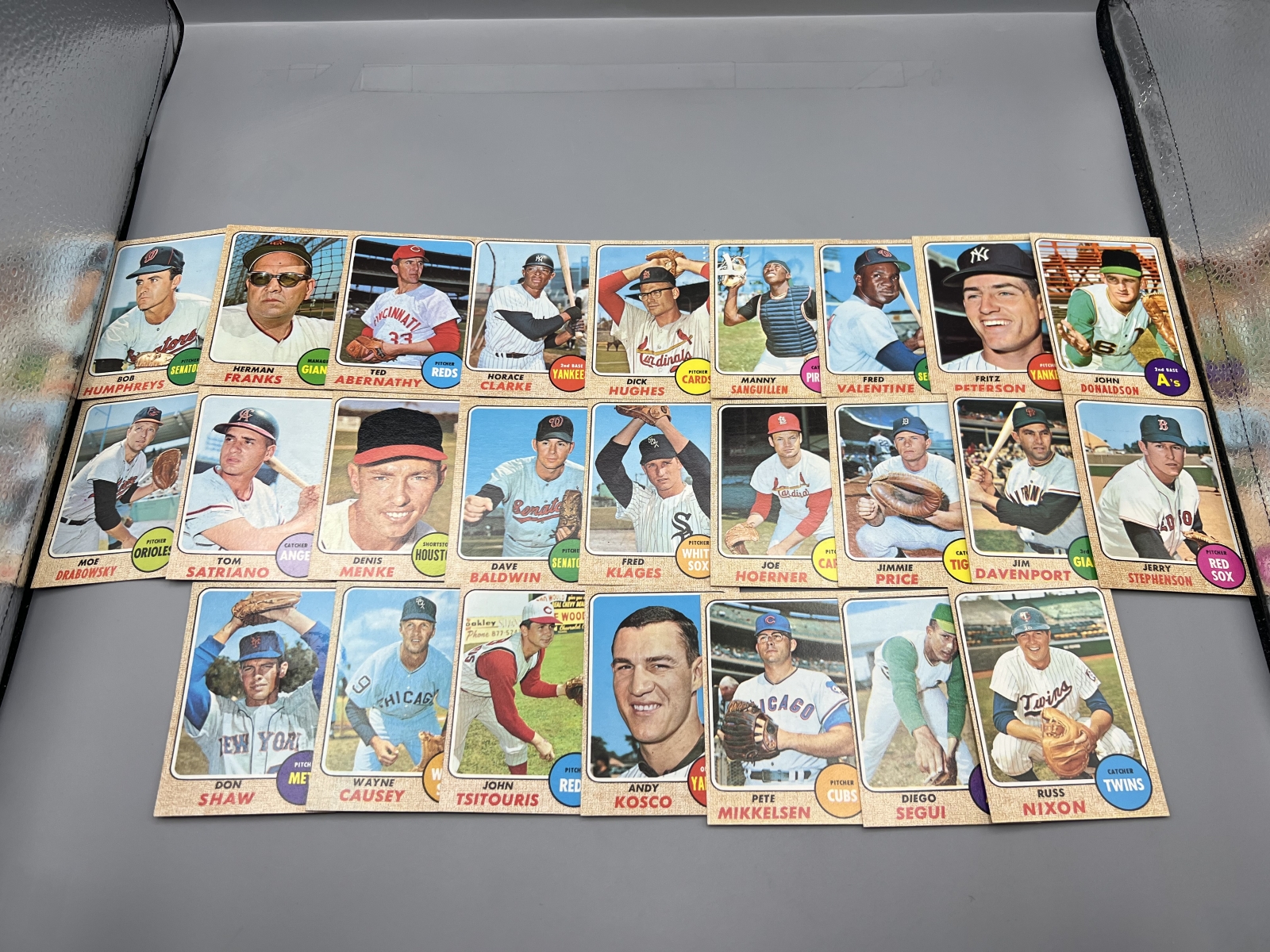 (25) 1968 Topps Baseball Cards - Varying Conditions