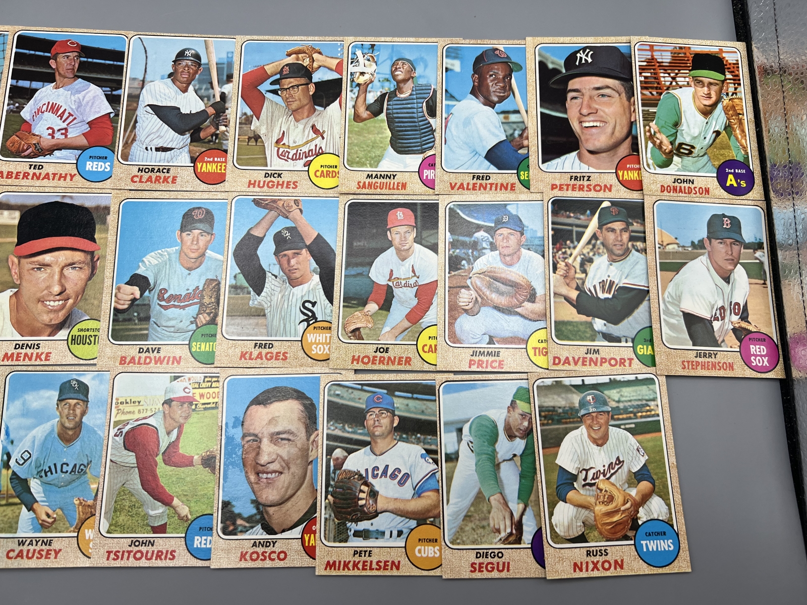 (25) 1968 Topps Baseball Cards - Varying Conditions