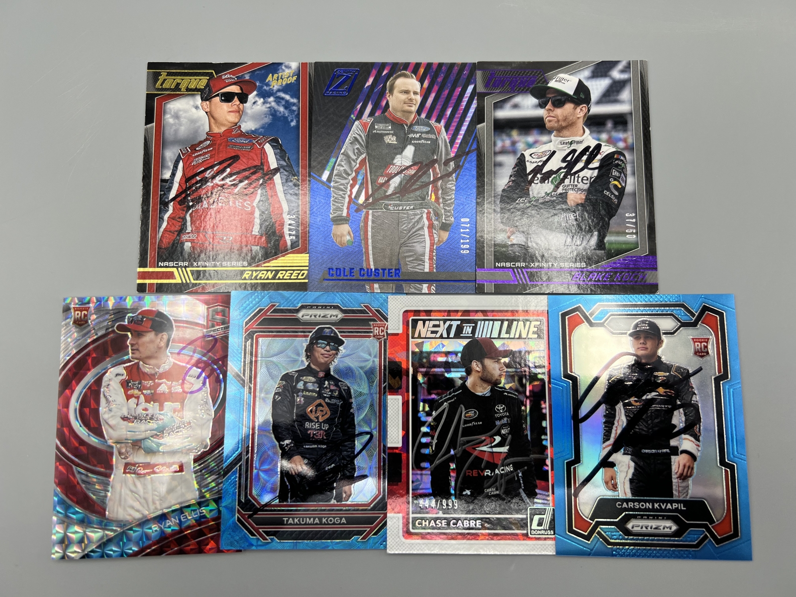 (7) Assorted Nascar Racing In Person Auto Cards - No COAs