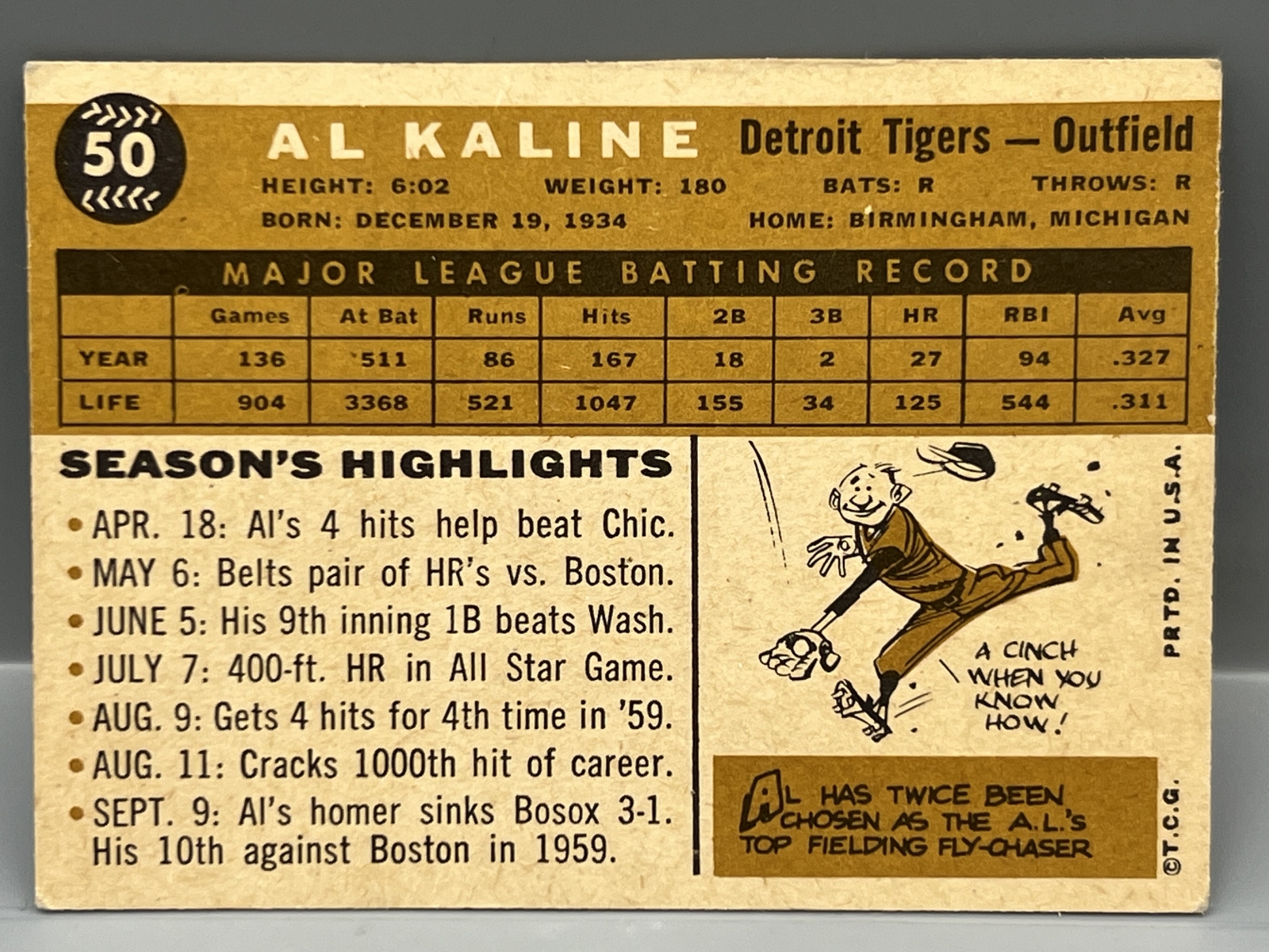 1960 Topps Al Kaline #50
