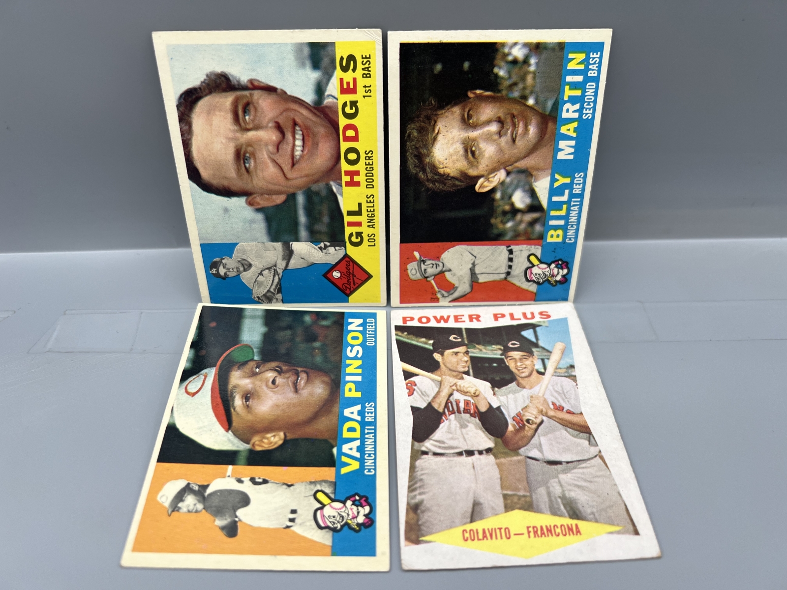 (4) 1960 Topps Baseball Star Player Cards - Varying Conditions