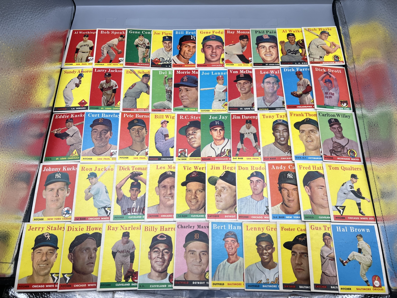 (50) 1958 Topps Baseball Cards - Varying Conditions