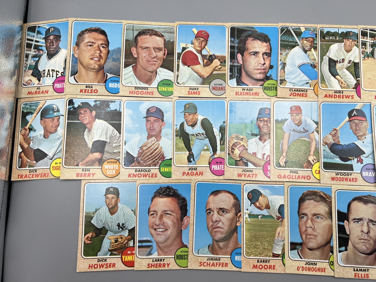 (25) 1968 Topps Baseball Cards - Varying Conditions
