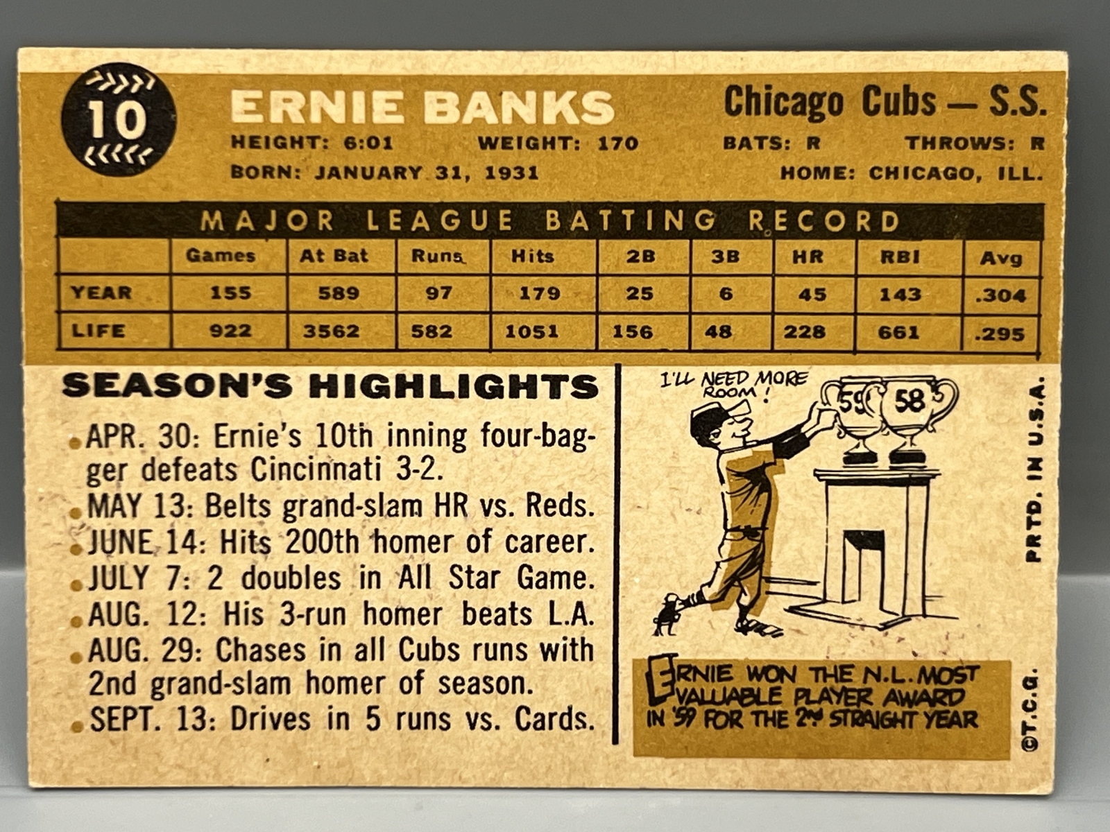 1960 Topps Ernie Banks #10