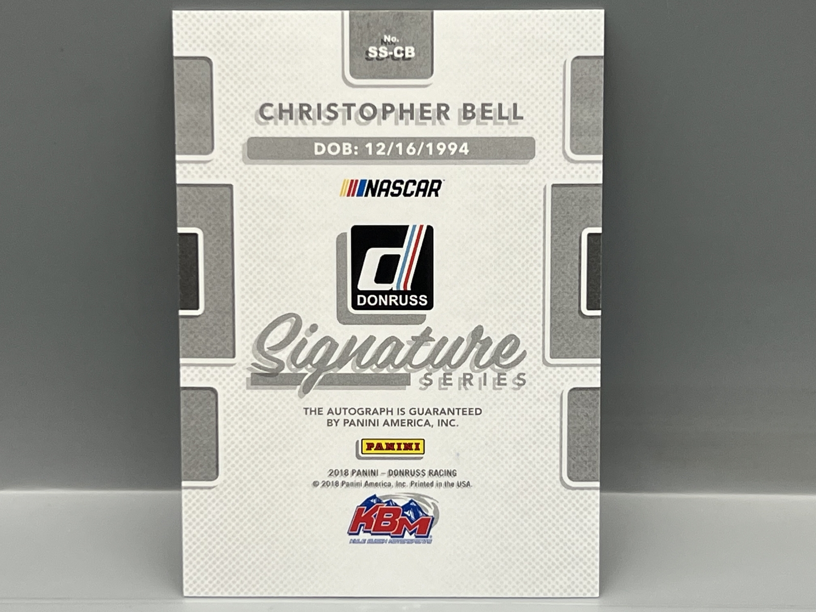 2018 Panini Donruss Racing Christopher Bell Signature Series Auto #SS-CB