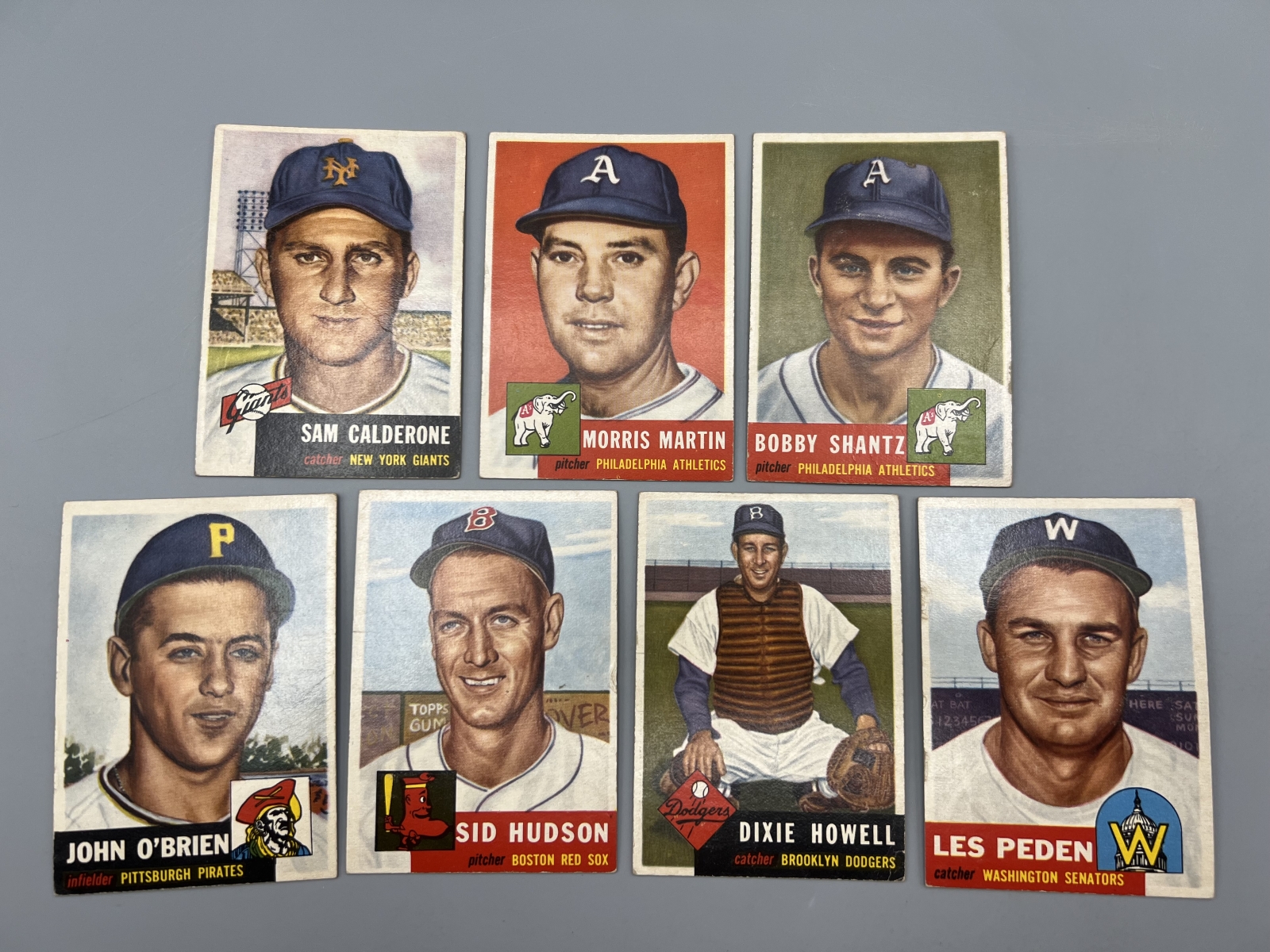 (7) 1953 Topps Baseball High Number Cards - Varying Conditions