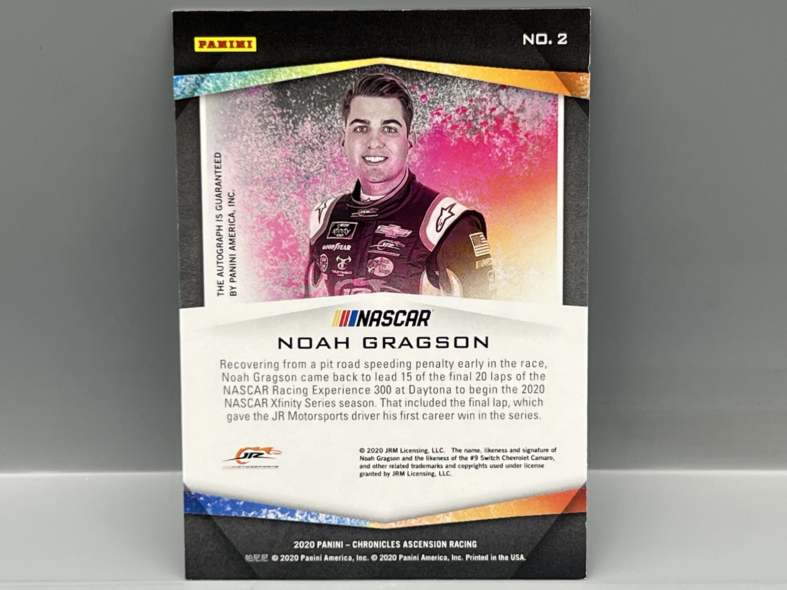 2020 Panini Chronicles Ascension Racing Noah Gragson Auto #/199