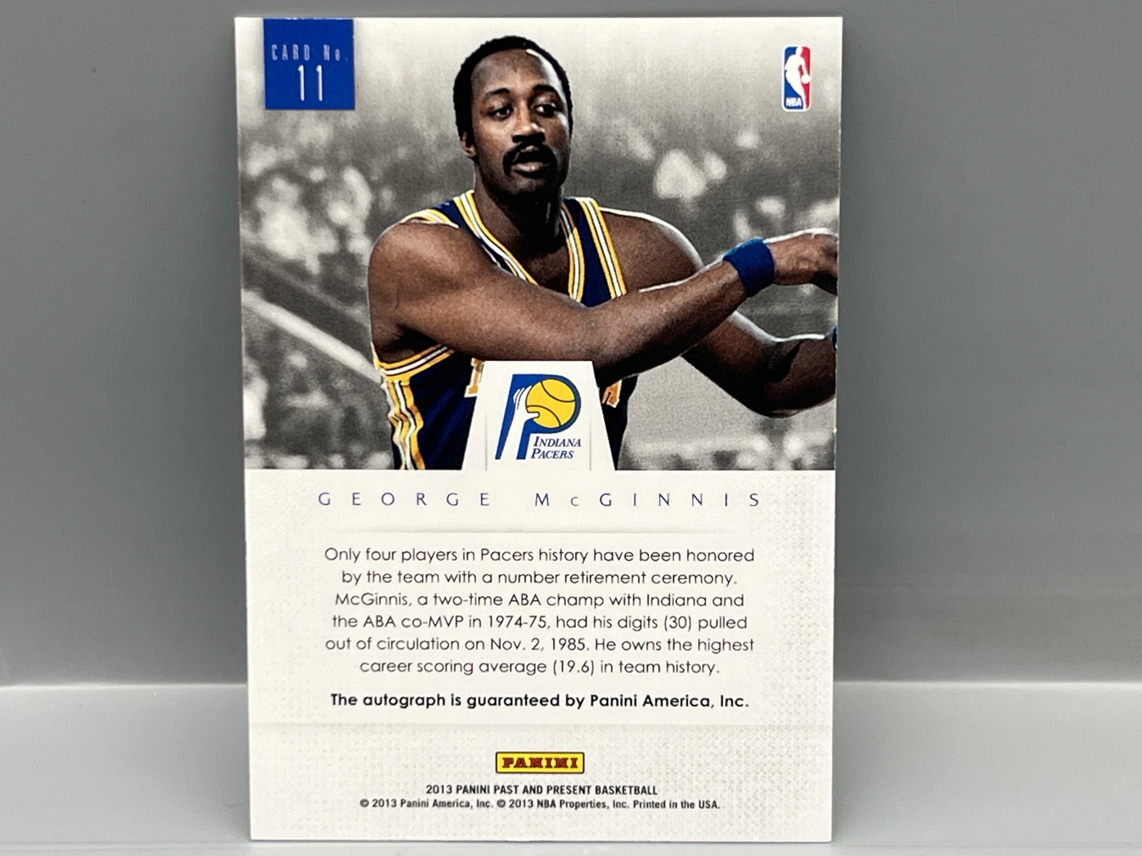 2013 Panini Past & Present George McGinnis Elusive Ink Auto #11