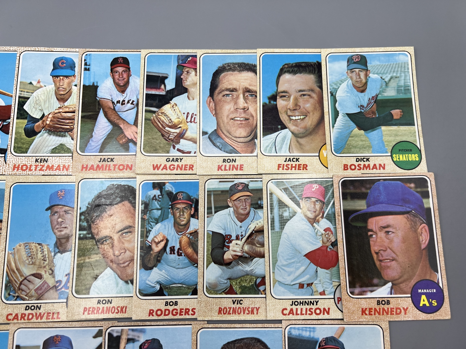 (21) 1968 Topps Baseball Cards - Varying Conditions