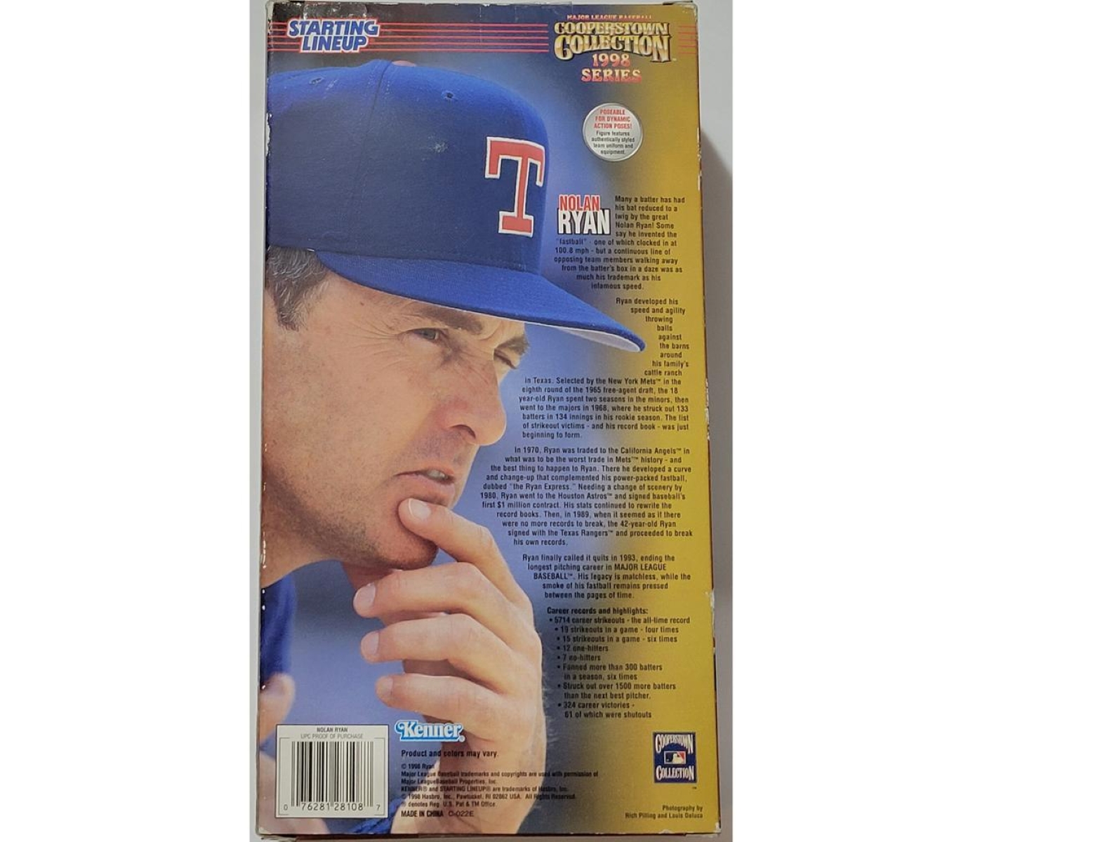 1998 Cooperstown Collection 12" Nolan Ryan Starting Lineup Figurine