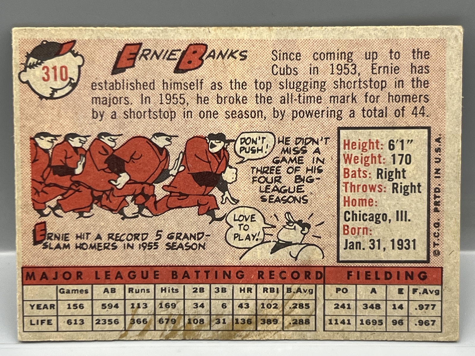 1958 Topps Ernie Banks #310