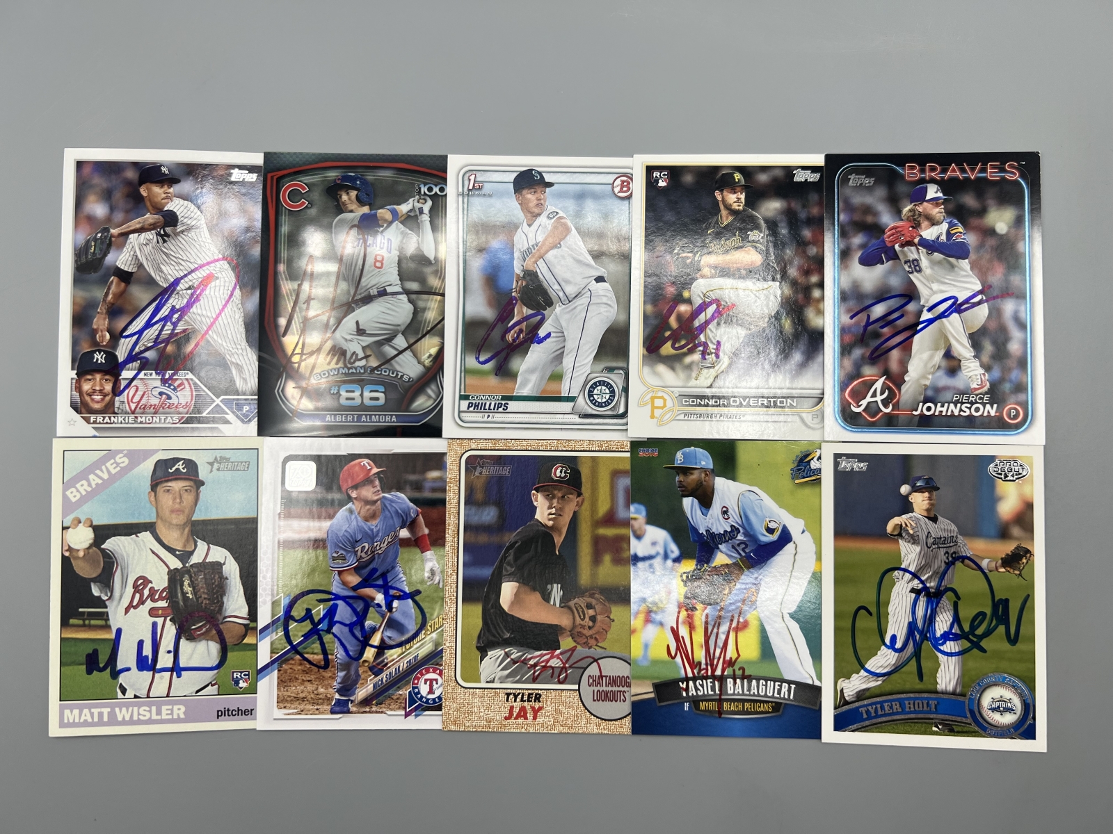 (10) Assorted Baseball In Person Auto Cards - No COAs