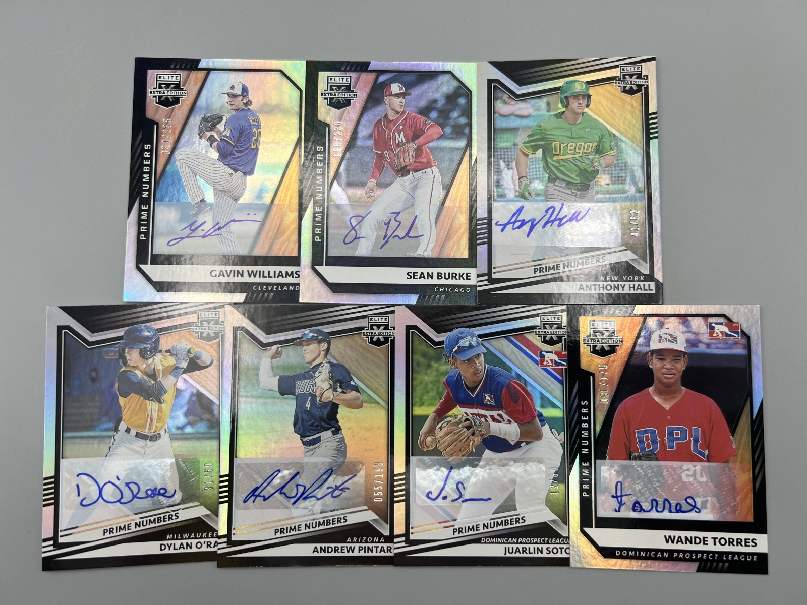 (7) Assorted Baseball Serial Numbered Prospect/RC Autos