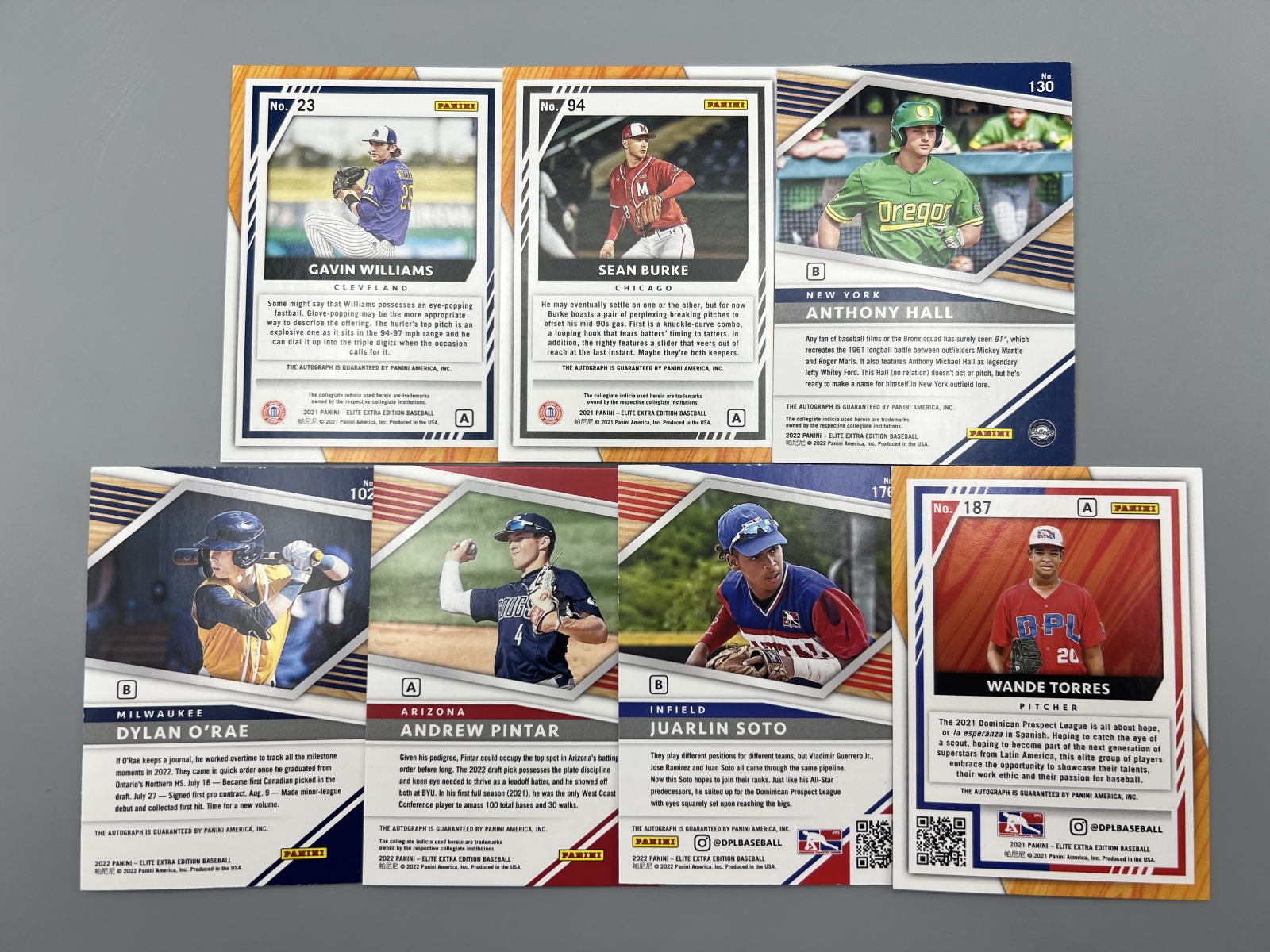 (7) Assorted Baseball Serial Numbered Prospect/RC Autos