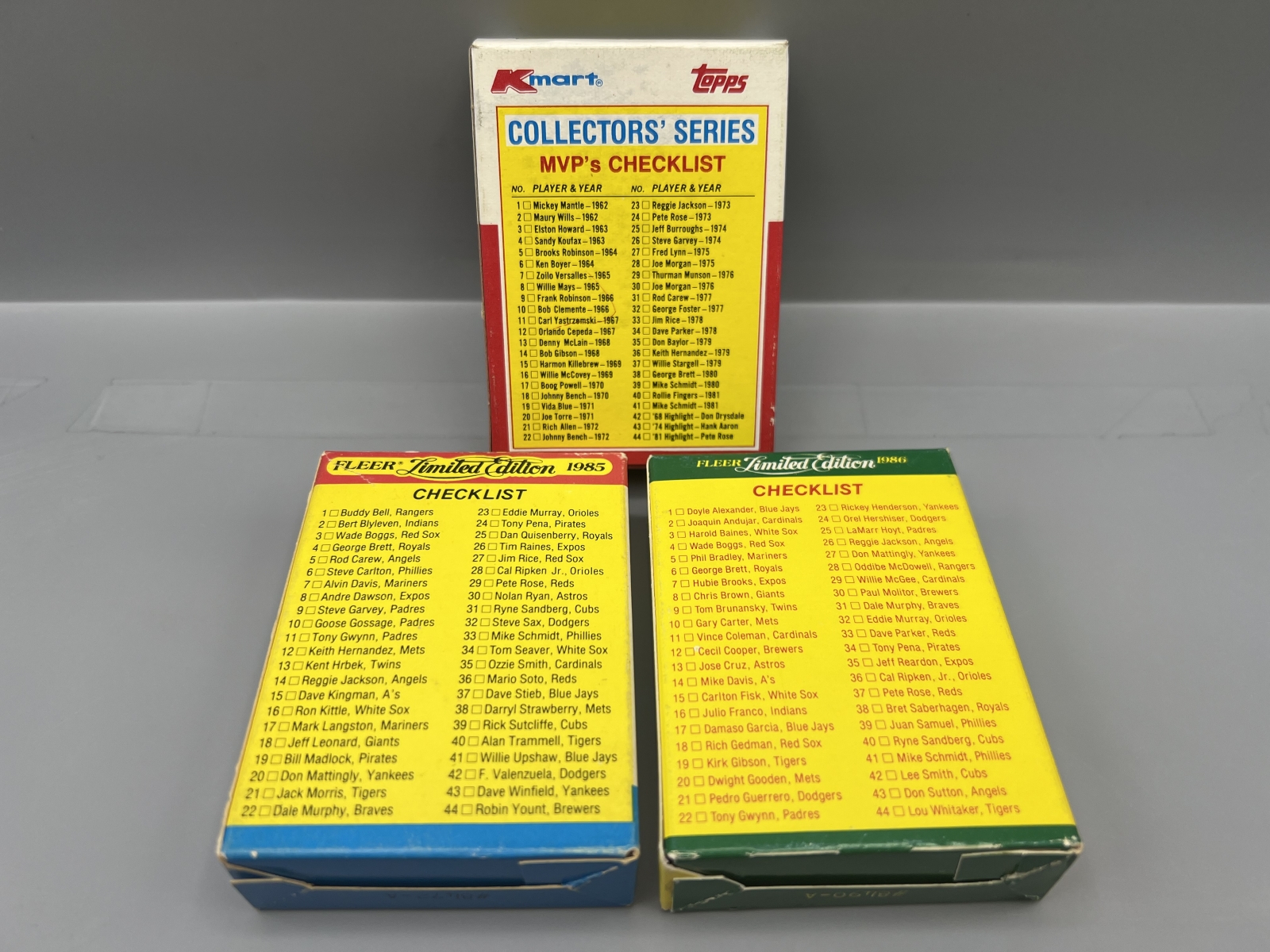 (3) 1980s Baseball Box Sets - 1982 Topps Kmart