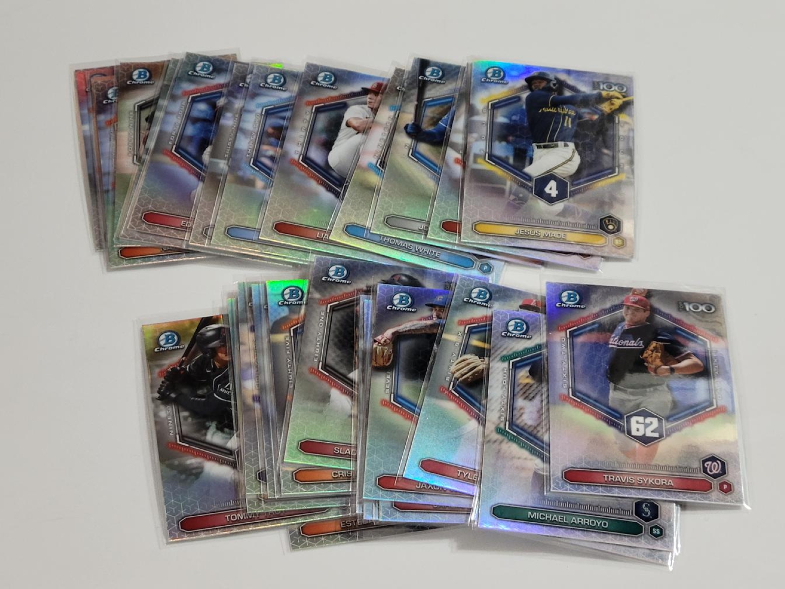 Lot of (28) 2026 Bowman Chrome "Scouts Top 100" Inserts