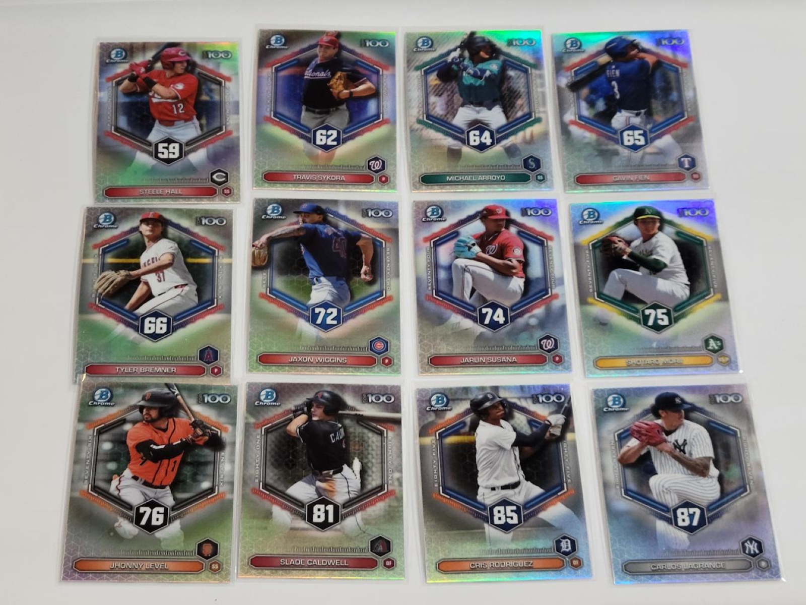 Lot of (28) 2026 Bowman Chrome "Scouts Top 100" Inserts
