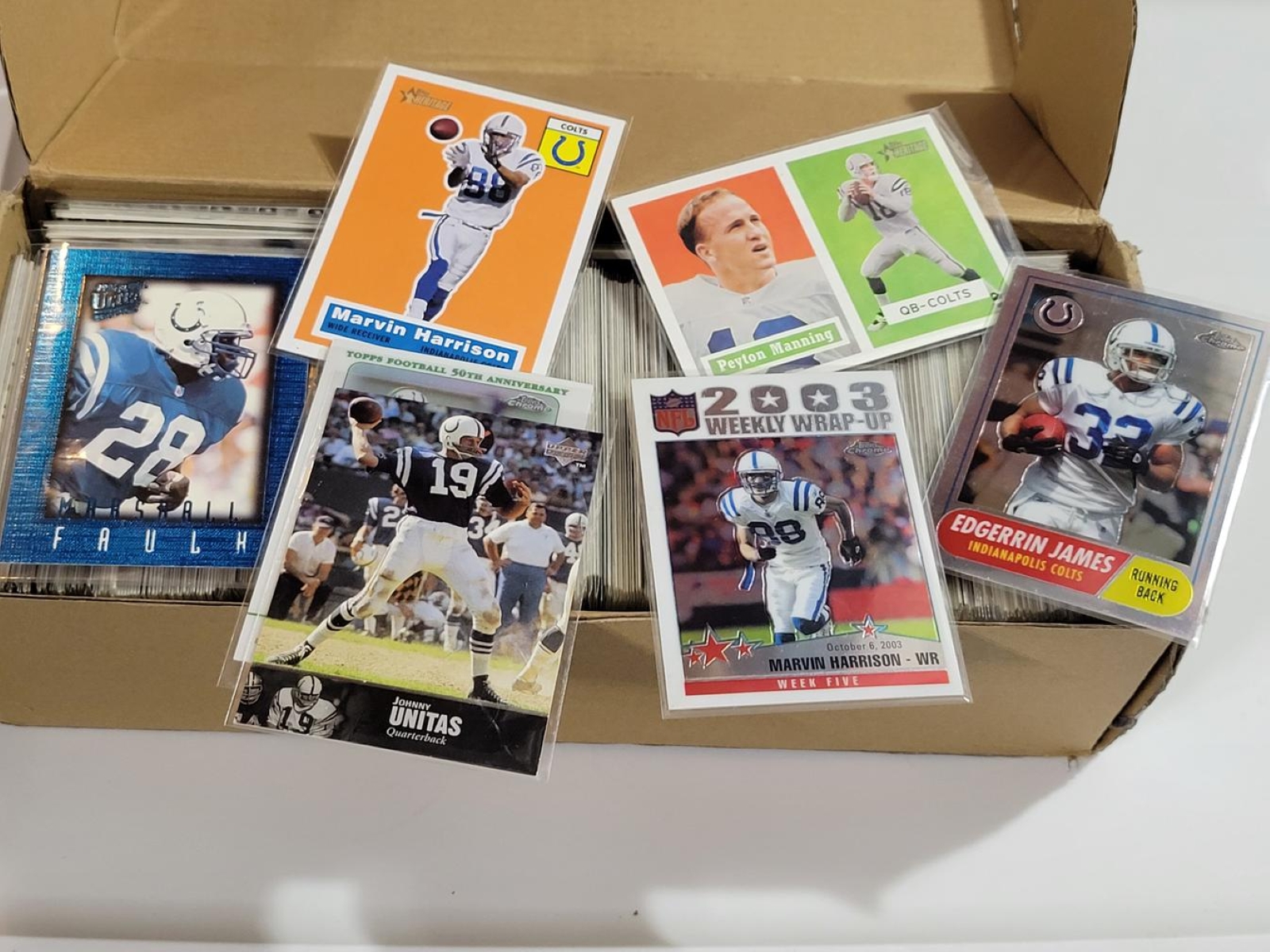 Box of Indianapolis Colts Football Cards