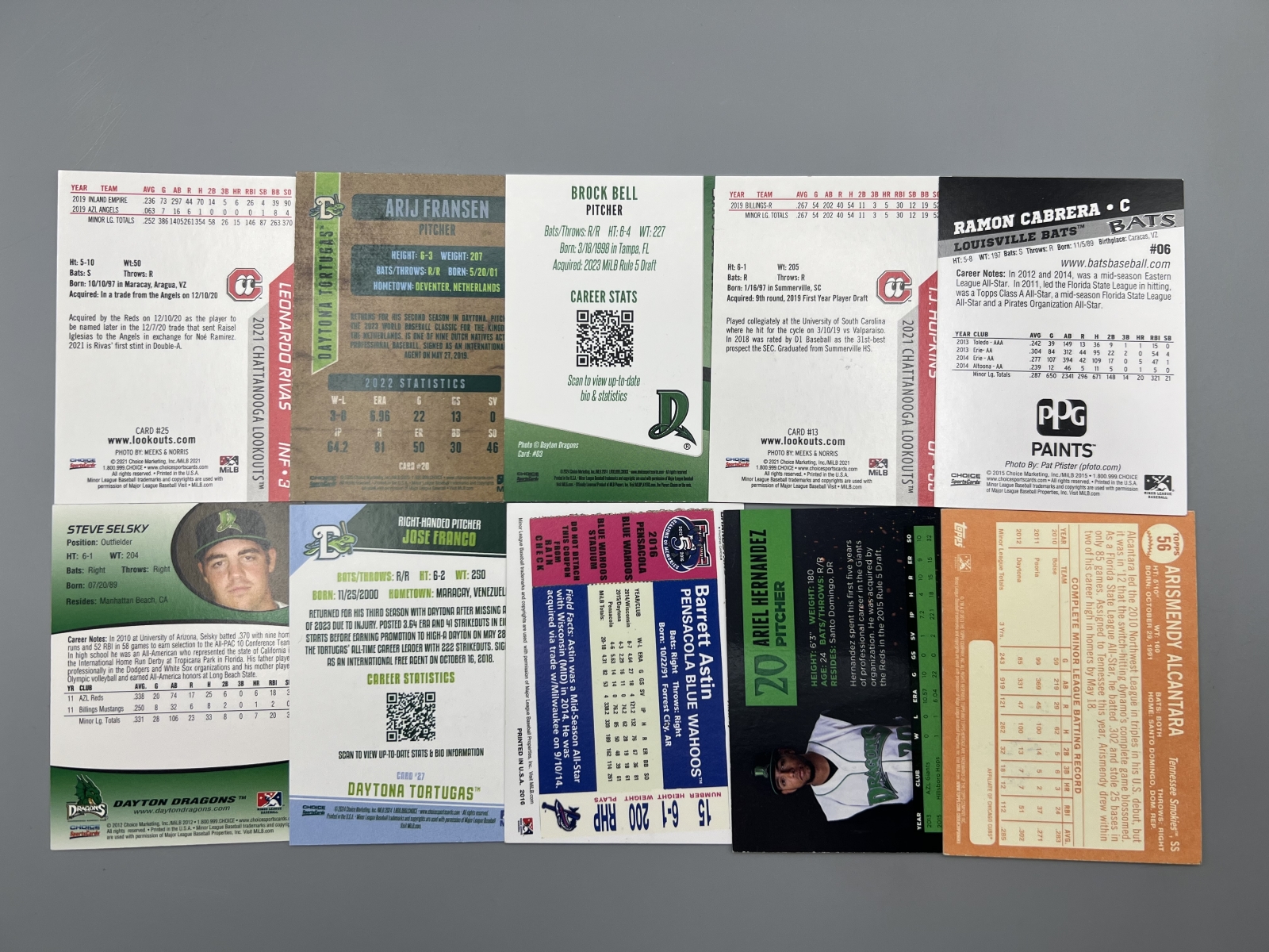 (10) Assorted Baseball In Person Auto Cards - No COAs