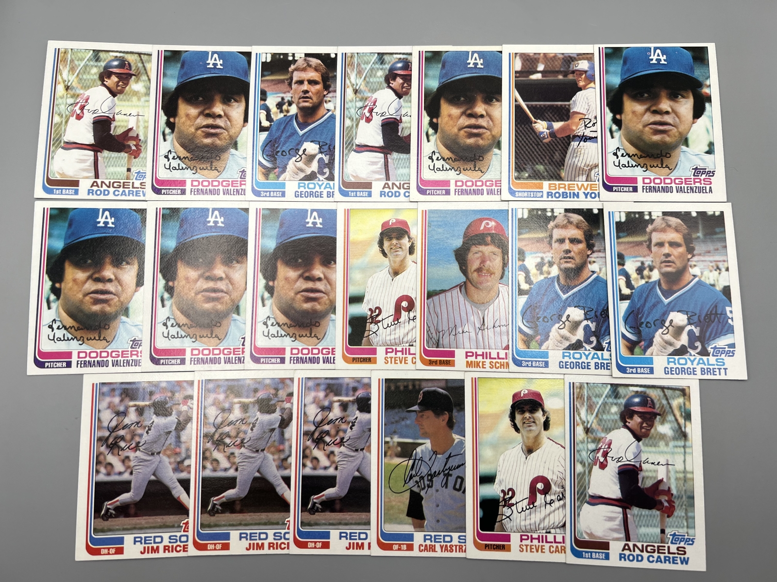 (20) 1982 Topps Baseball Star Player Cards - Varying Conditions