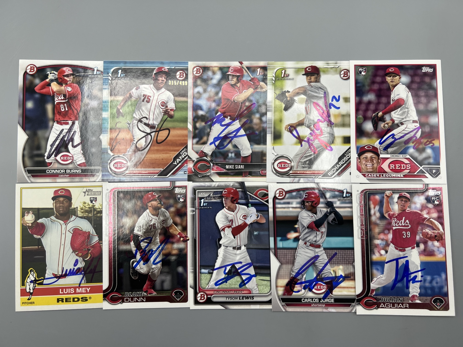 (10) Assorted Baseball In Person Auto Cards - No COAs - Blake Dunn