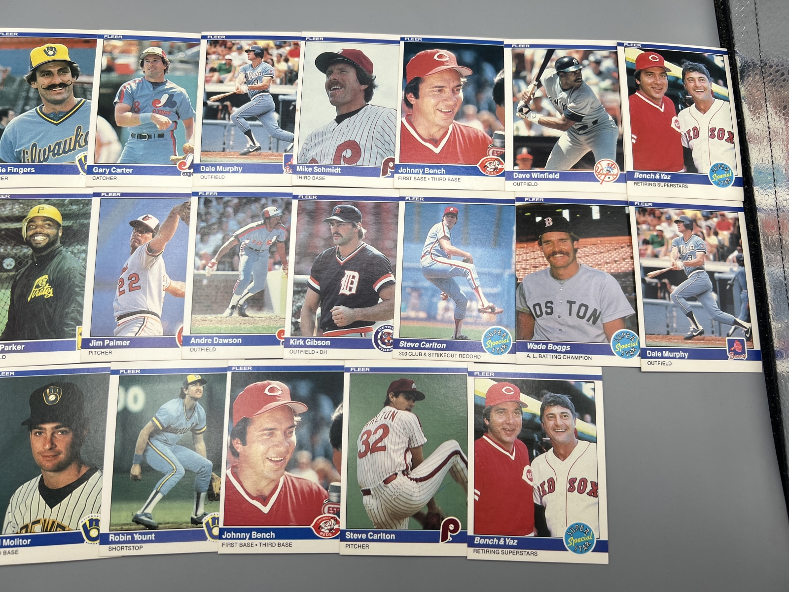 (24) 1984 Fleer Baseball Star Player Cards - Varying Conditions