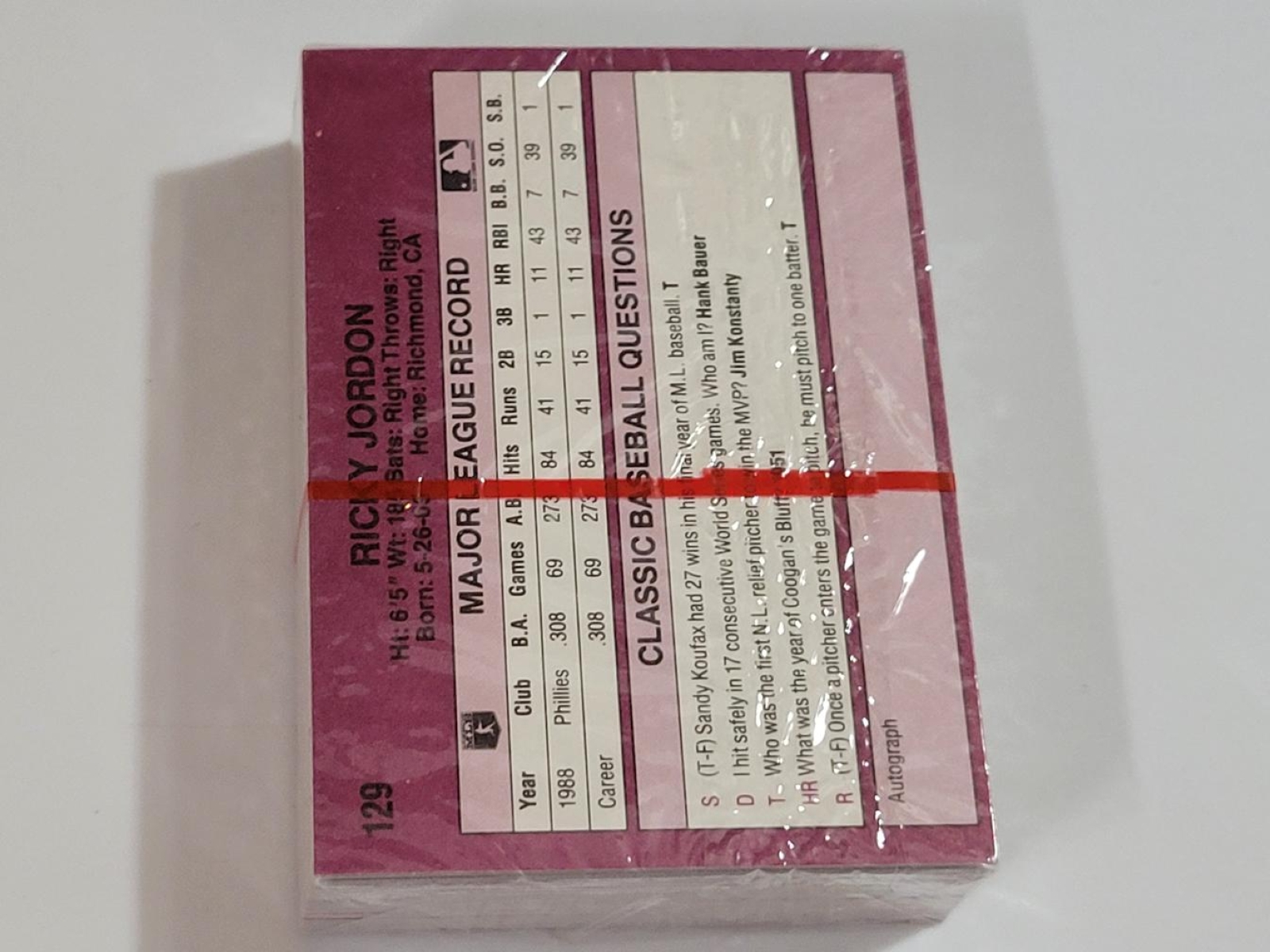 1989 Classic Orange Unopened Set Pack - Ken Griffey Jr Rookie
