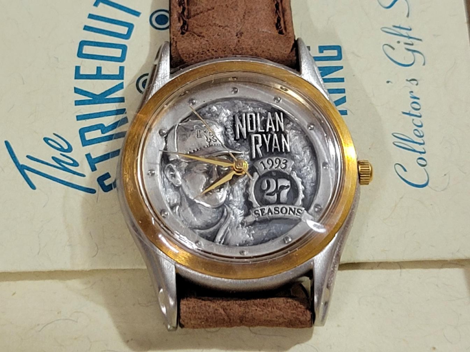 Nolan Ryan Fossil Watch Set w/ Autographed Lithograph
