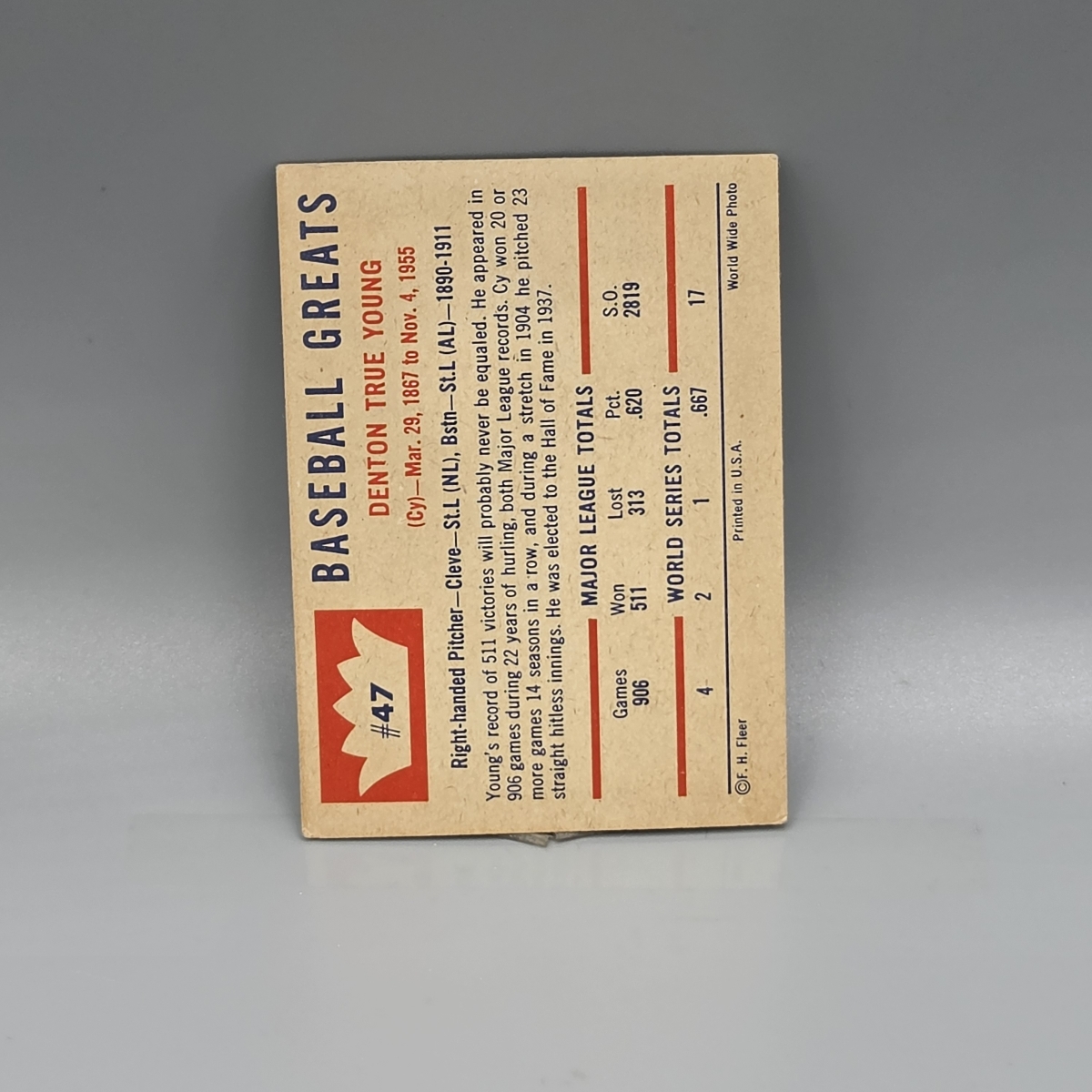 1960 Fleer Cy Young #47 HOF