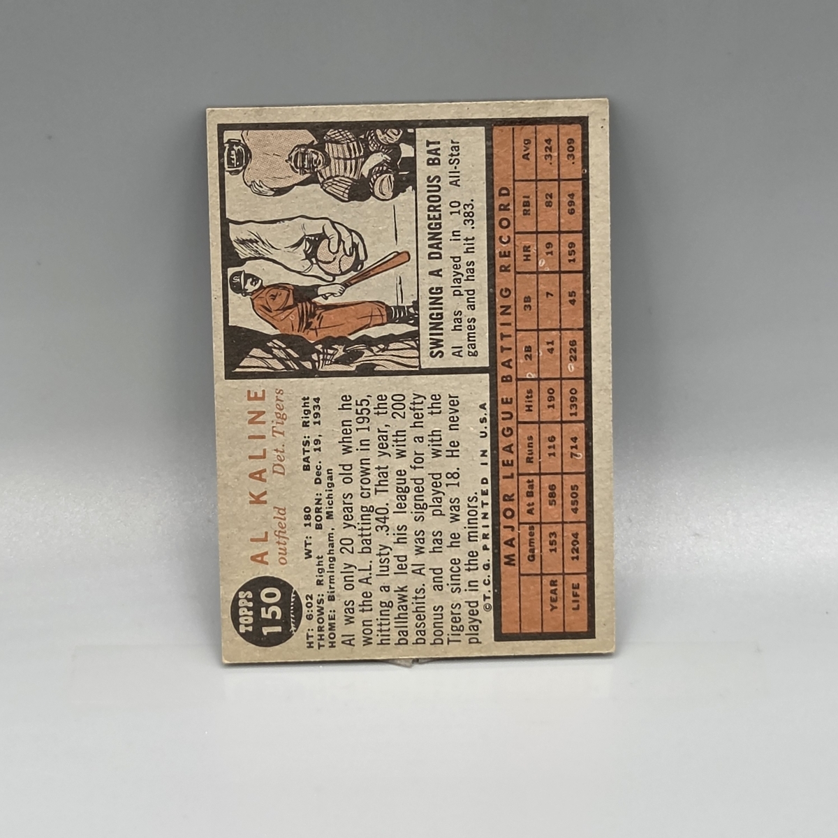 1962 Topps Al Kaline #150 HOF