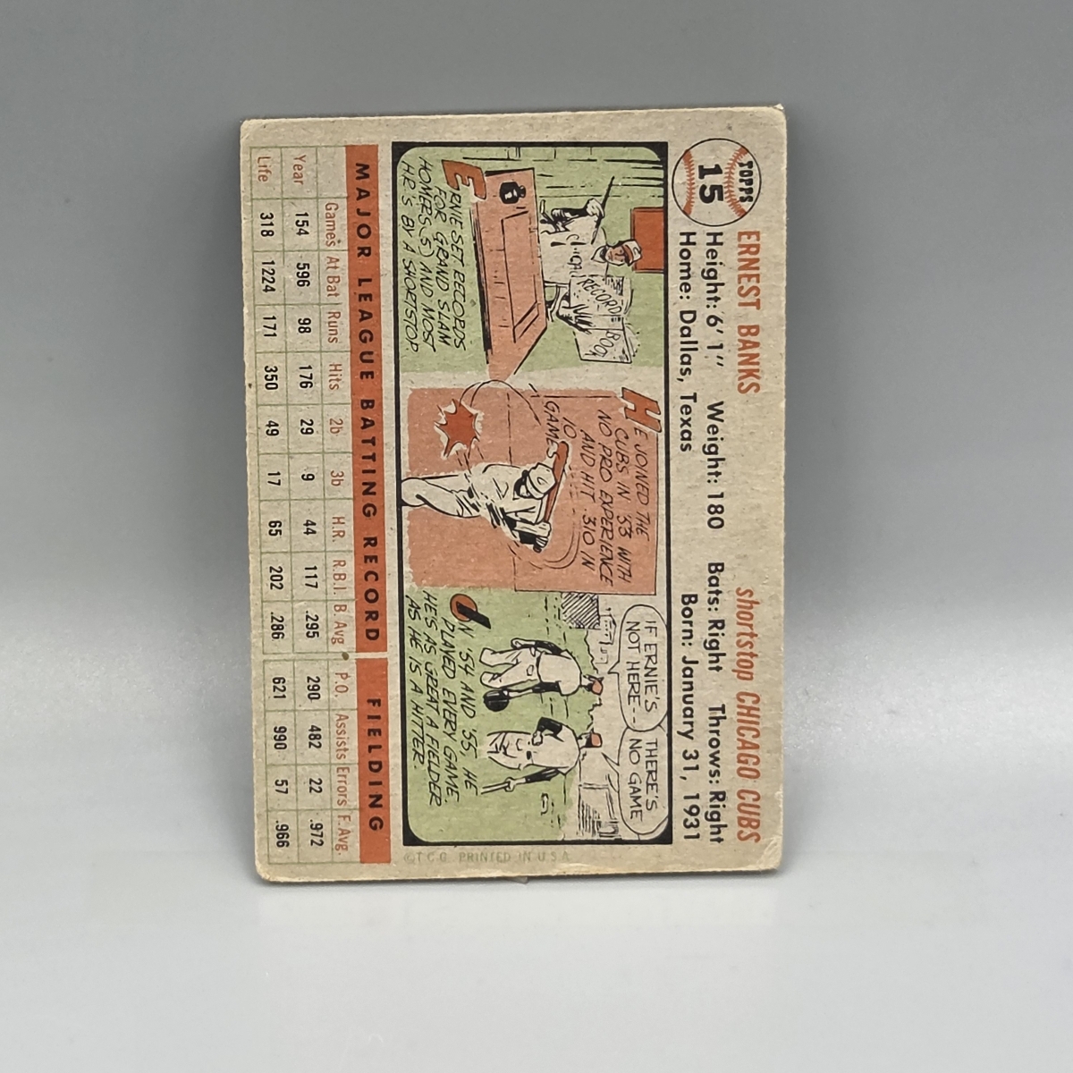 1956 Topps Ernie Banks #15 HOF