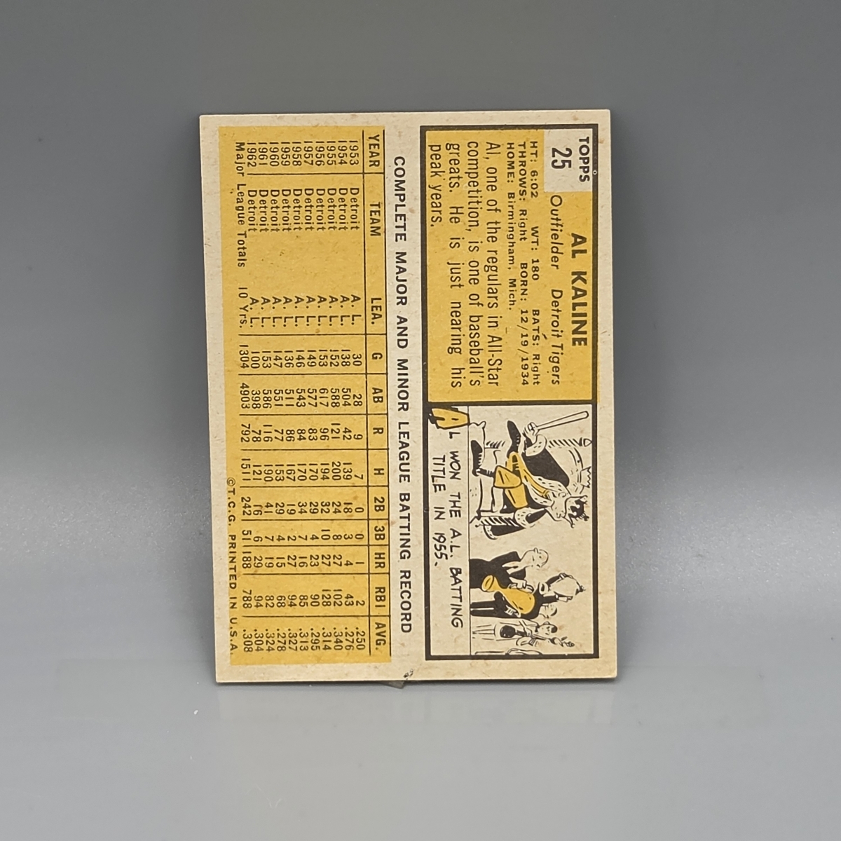1963 Topps Al Kaline #25 HOF Sharp