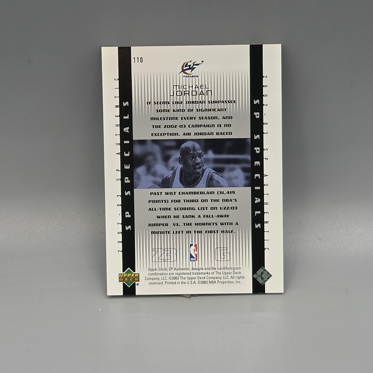 2002-03 SP Authentic Michael Jordan #110 - 0606/2000 HOF