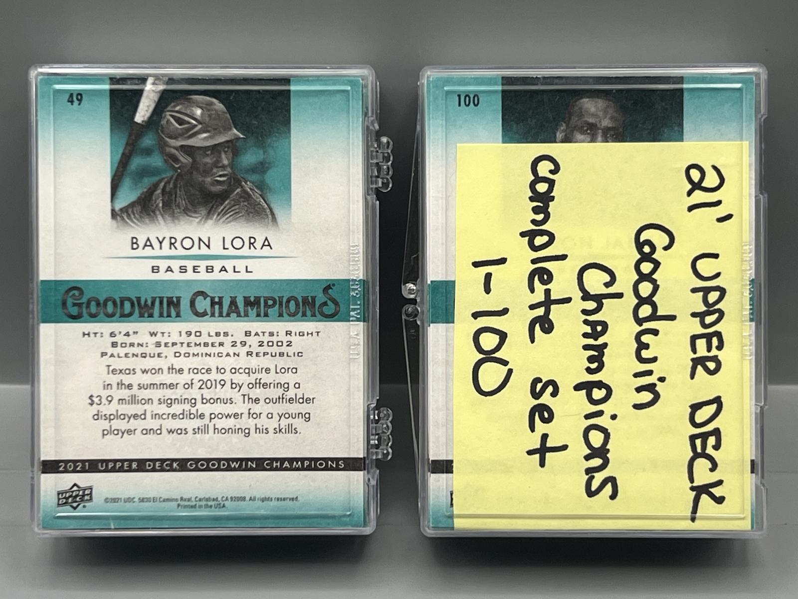 2021 Upper Deck Goodwin Champions Complete 100 Card Set