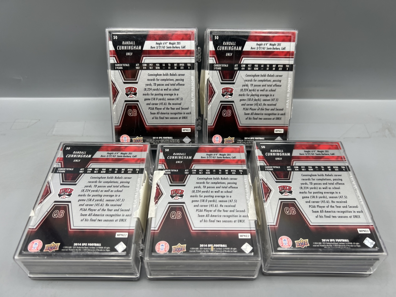 (5) 2014 Upper Deck SPX Complete 50 Card Base Sets