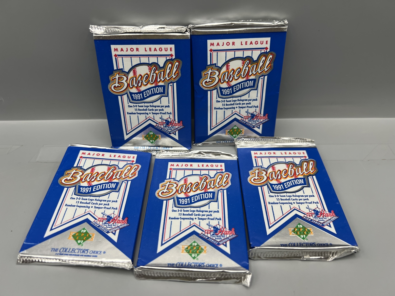 (5) 1991 Upper Deck High # Series Baseball Unopened Wax Packs