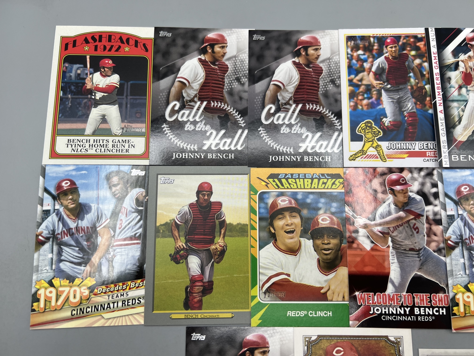 (15) Modern Johnny Bench Topps Baseball Cards W/ Inserts